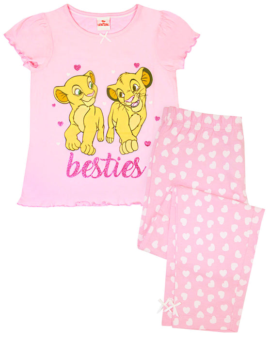 Disney Lion King Besties Simba & Nala Cubs Girls Pink Long Pyjamas ...