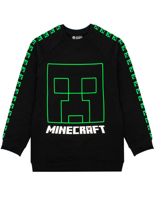 Download Minecraft Creeper Face Boy S Sweatshirt Black Vanilla Underground PSD Mockup Templates