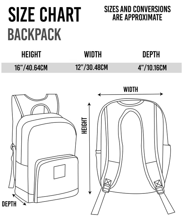 school bag size