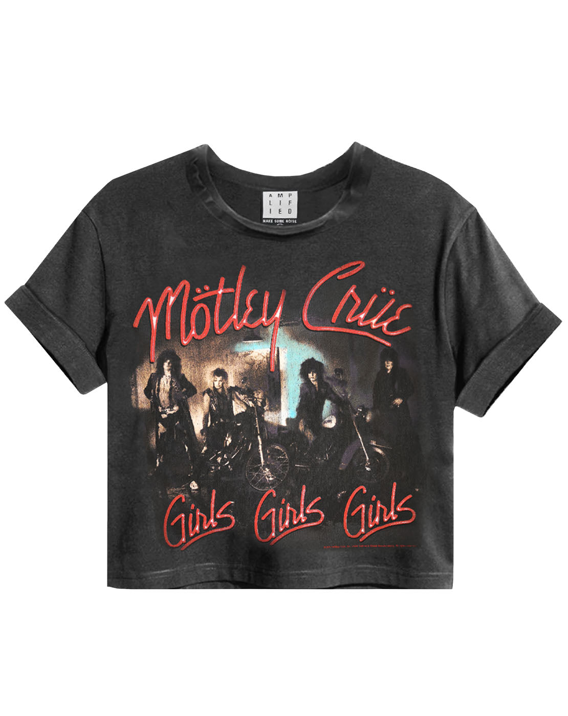 Amplified Motley Crue Girls Girls Girls Women's Cropped T-Shirt ...