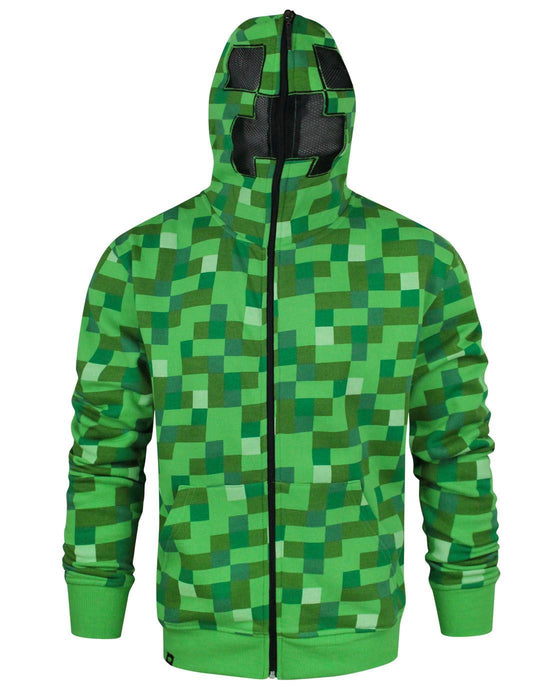 Minecraft Creeper Full Face Men's Hoodie — Vanilla Underground