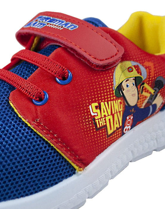 Kids Blue Red Casual Trainer Shoes 