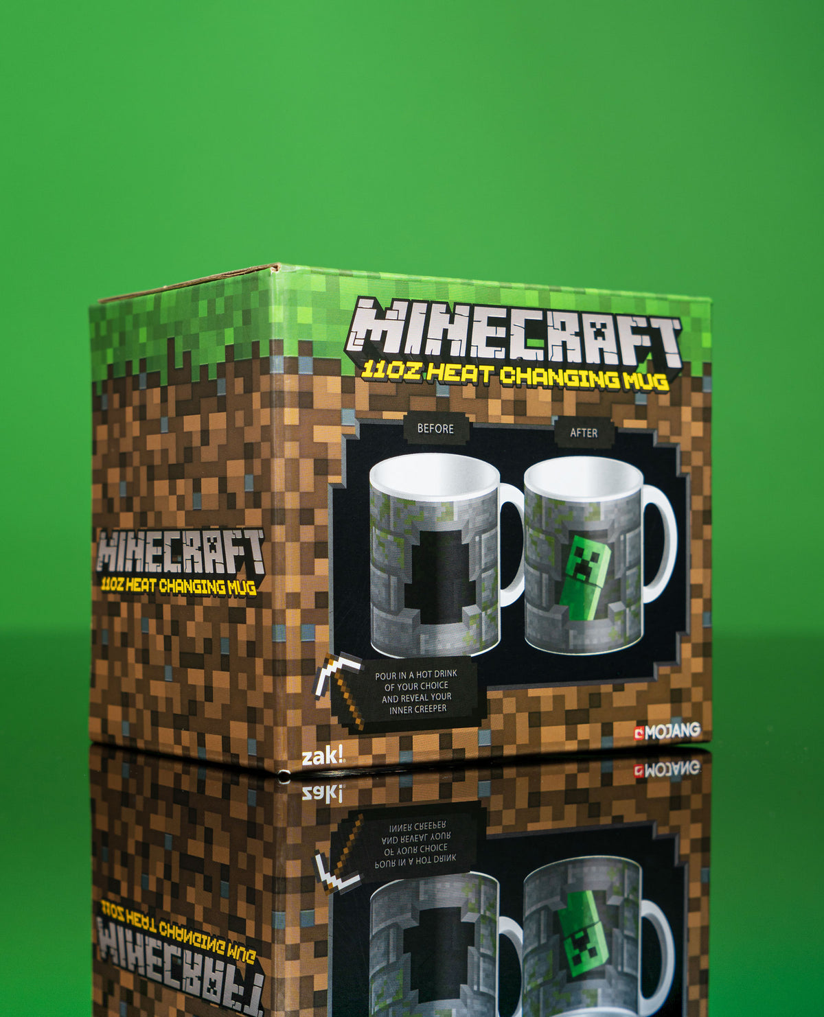Minecraft Creeper Inside 11oz/312ml Heat Changing Ceramic Grey Mug ...