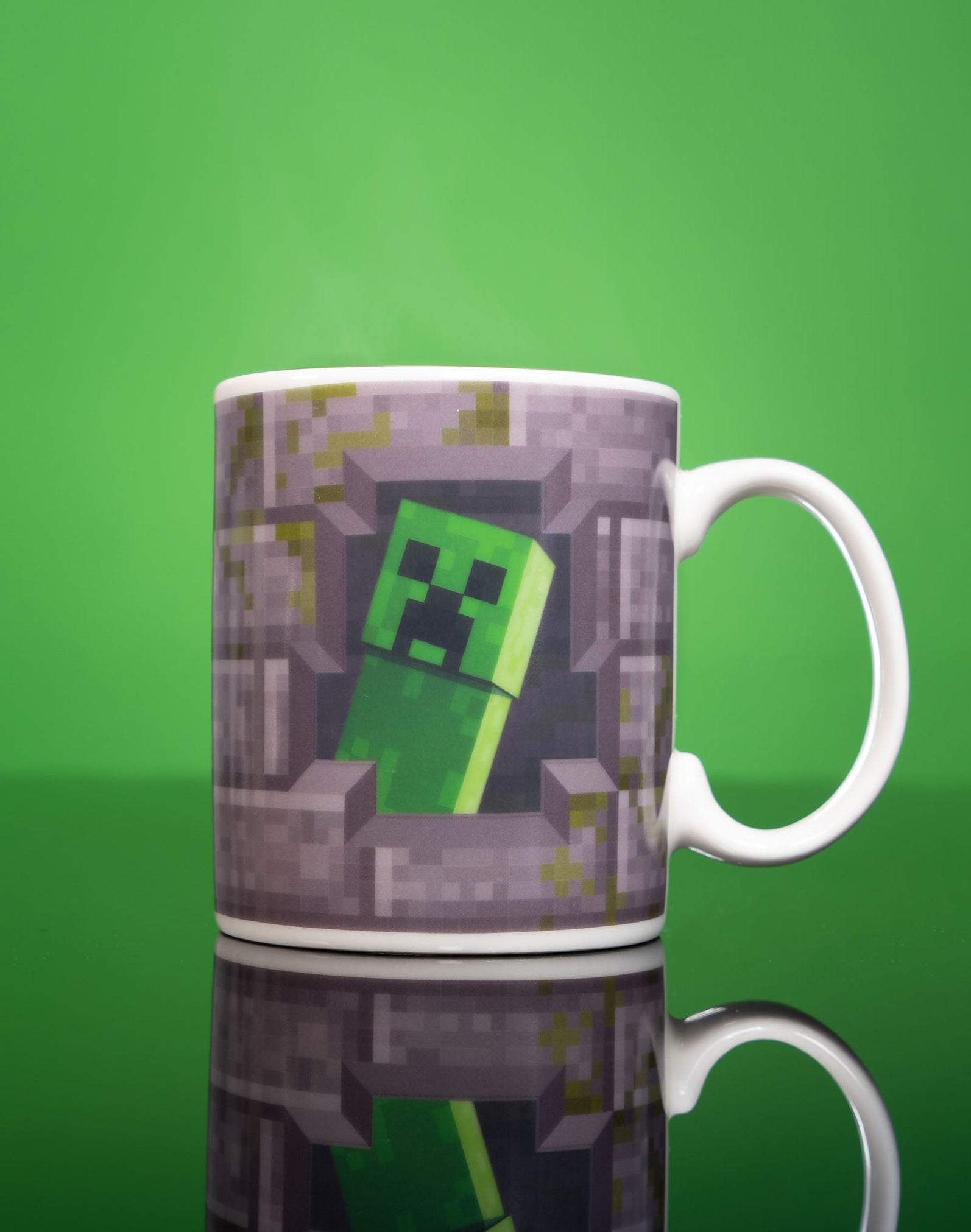 Minecraft Creeper Inside 11oz/312ml Heat Changing Ceramic Grey Mug ...