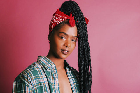 woman wearing box braids as a protective style