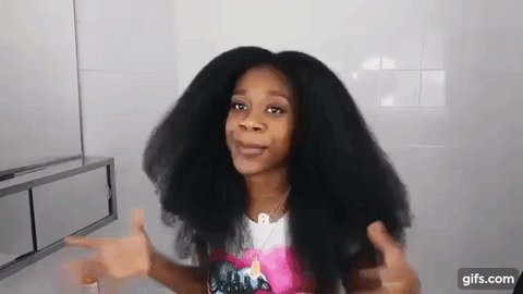 black woman with stretched hair