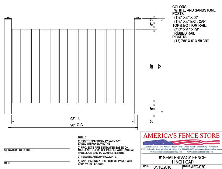 6' Semi-Privacy with 1