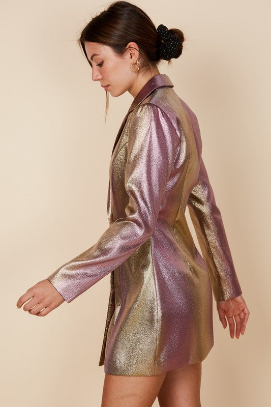 Metallic Blazer Dress