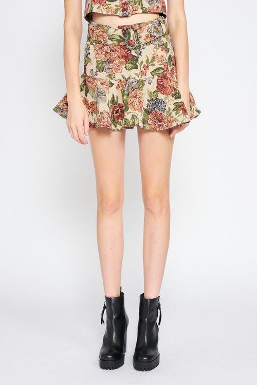 Floral Ruffle Skirt