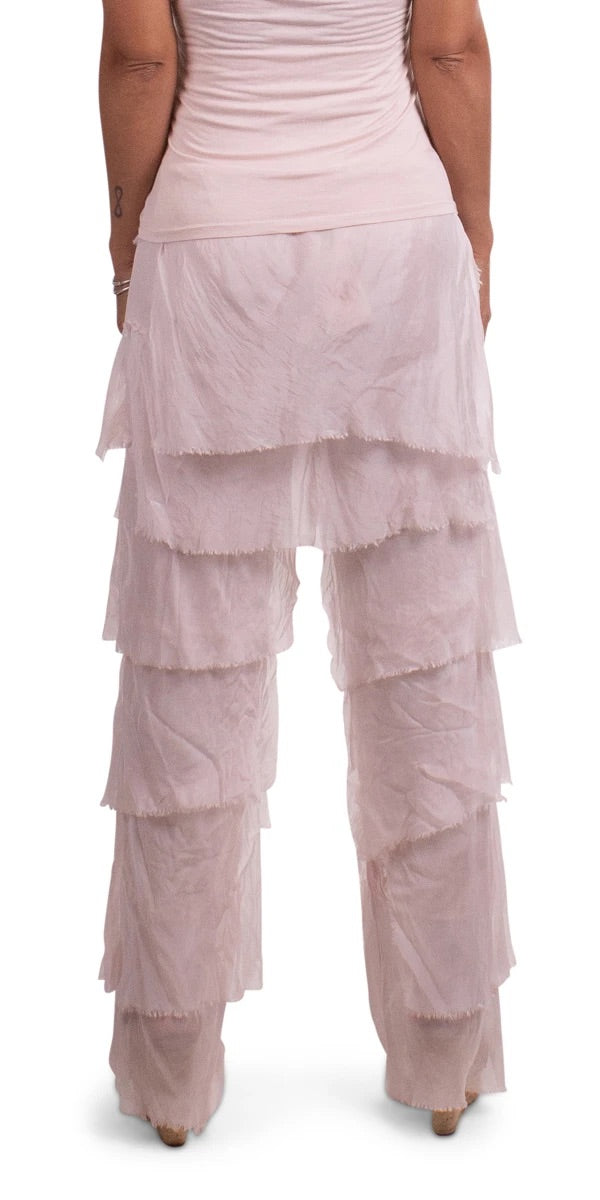 Silk Ruffle Pants