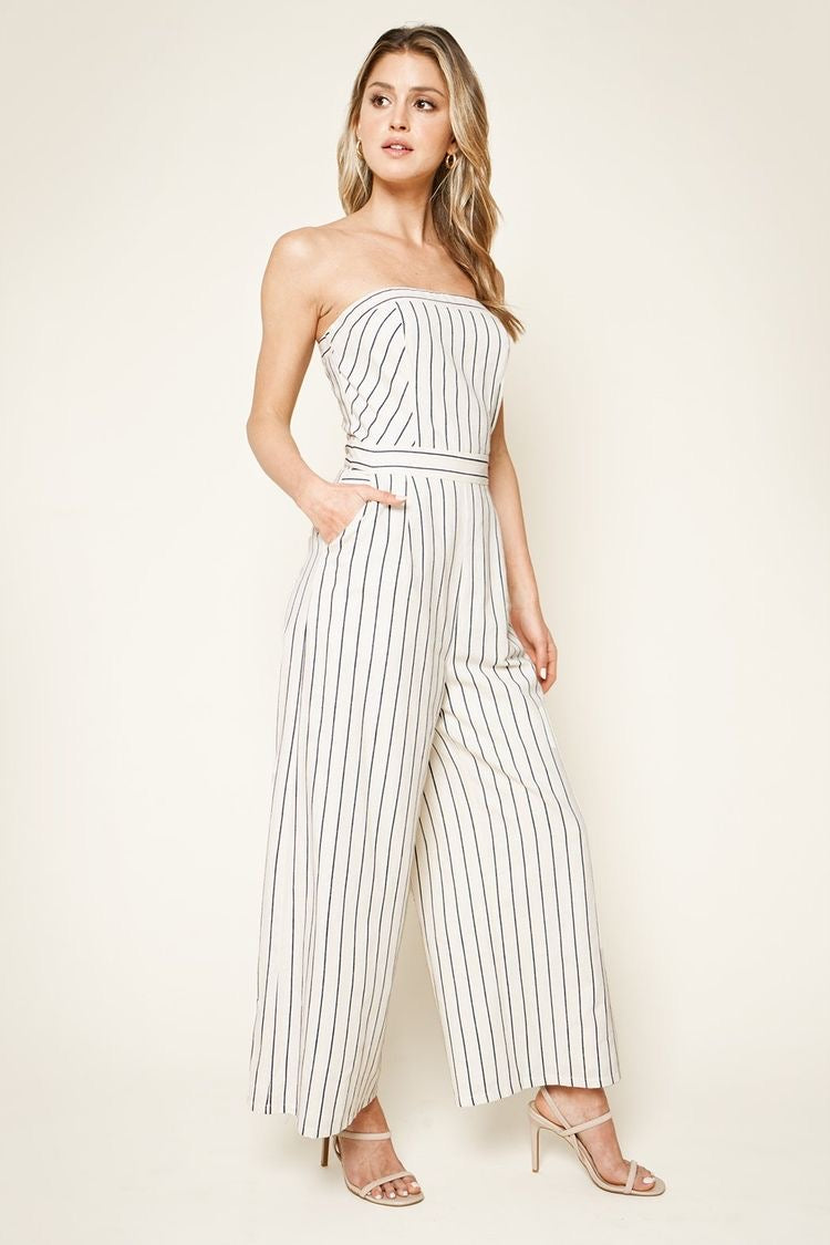 Sunlife Striped Strapless Jumpsuit