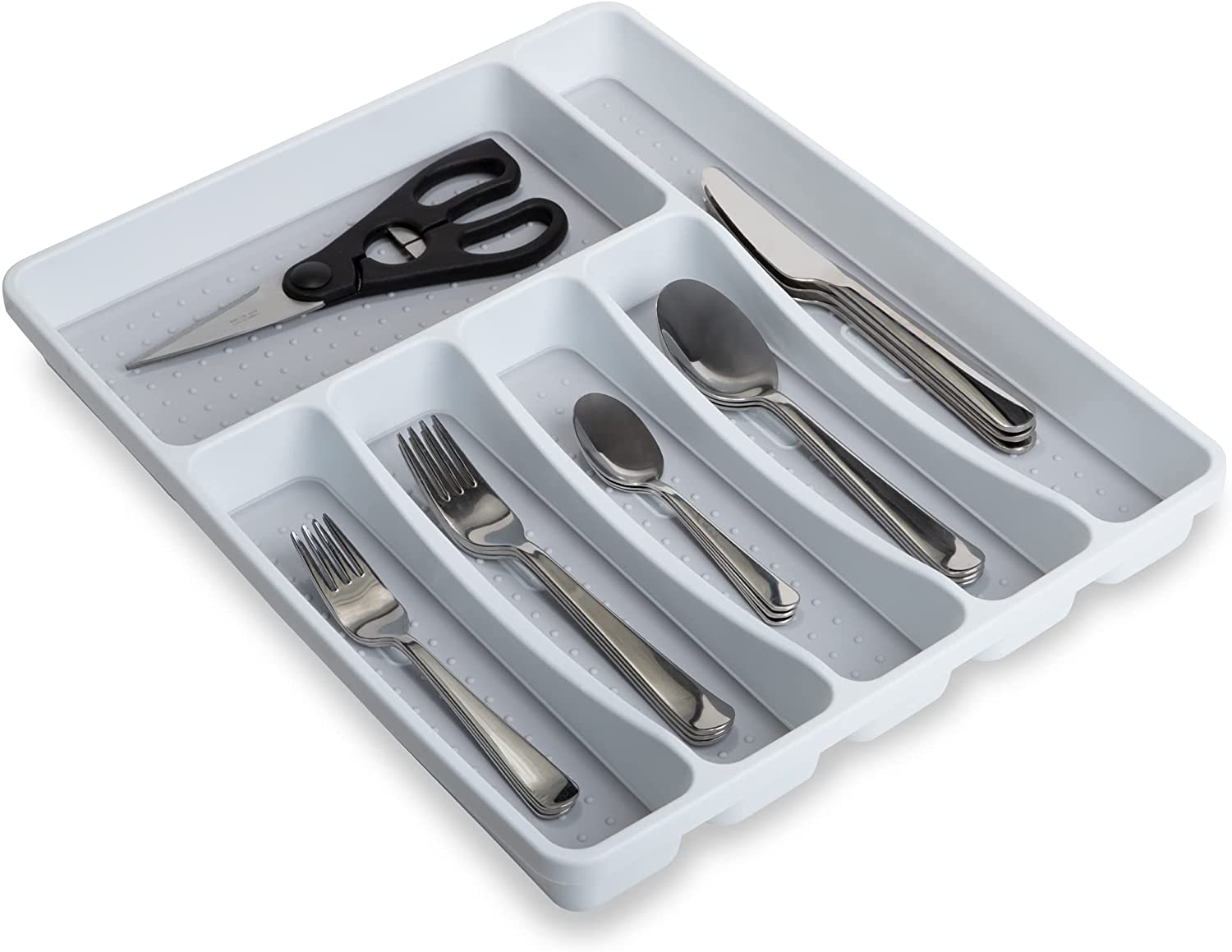  Smart Design Interlocking Drawer Organizer - 8 Piece Set - BPA  Free - Utensils, Flatware, Office, Personal Care, or Makeup Storage -  Kitchen - Graphite Gray