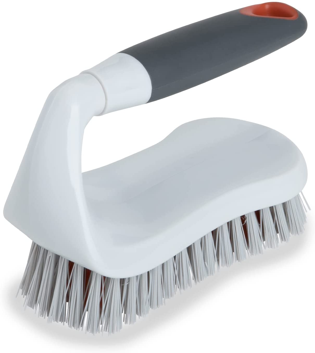 Smart Design Palm Brush & Stand - Contoured Non-Slip Grip - No-Leak Valve - Long Lasting Bristles - Odor Resistant - Dishwasher Safe - Cleaning Pots