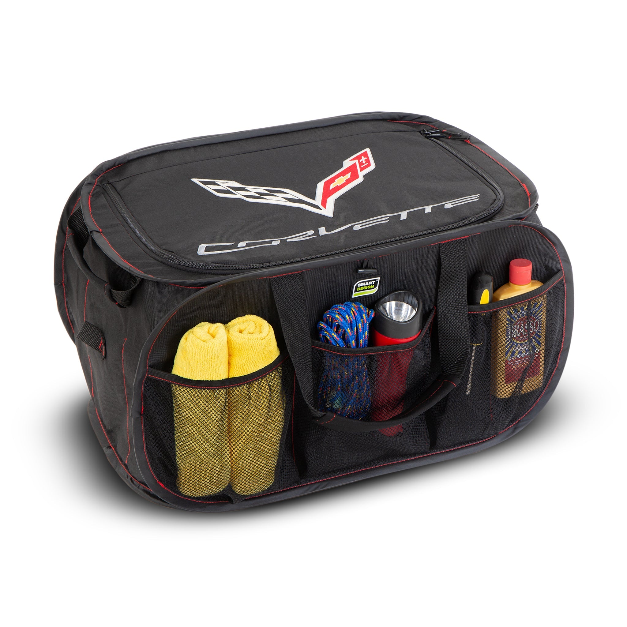 Chevrolet Pop Up Trunk Organizer with Easy Carry Handles, Side Pockets, and  Zipper Top