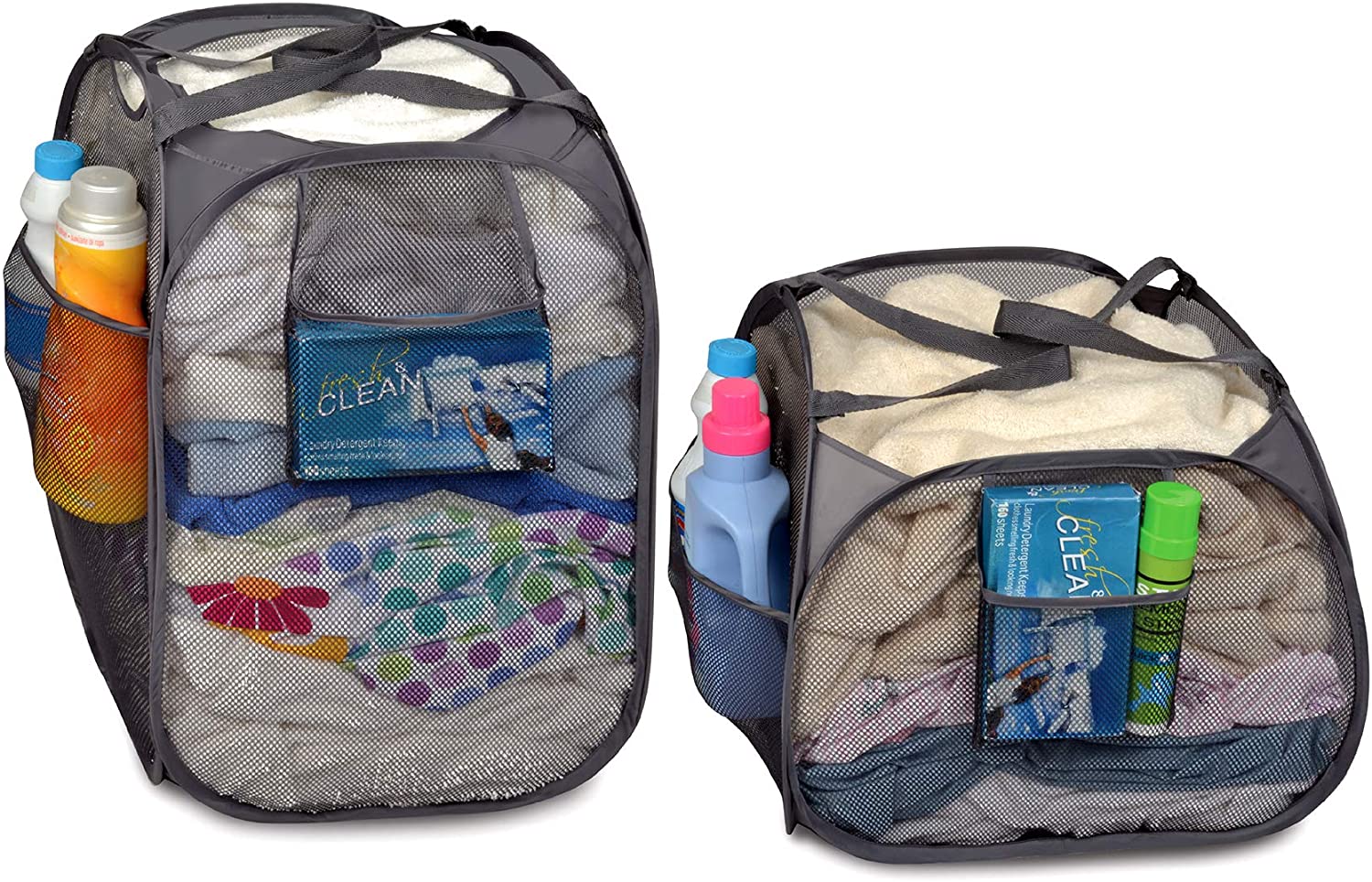 SmartDesign Smart Design Pop-Up Spiral Laundry Hamper Bag Mesh