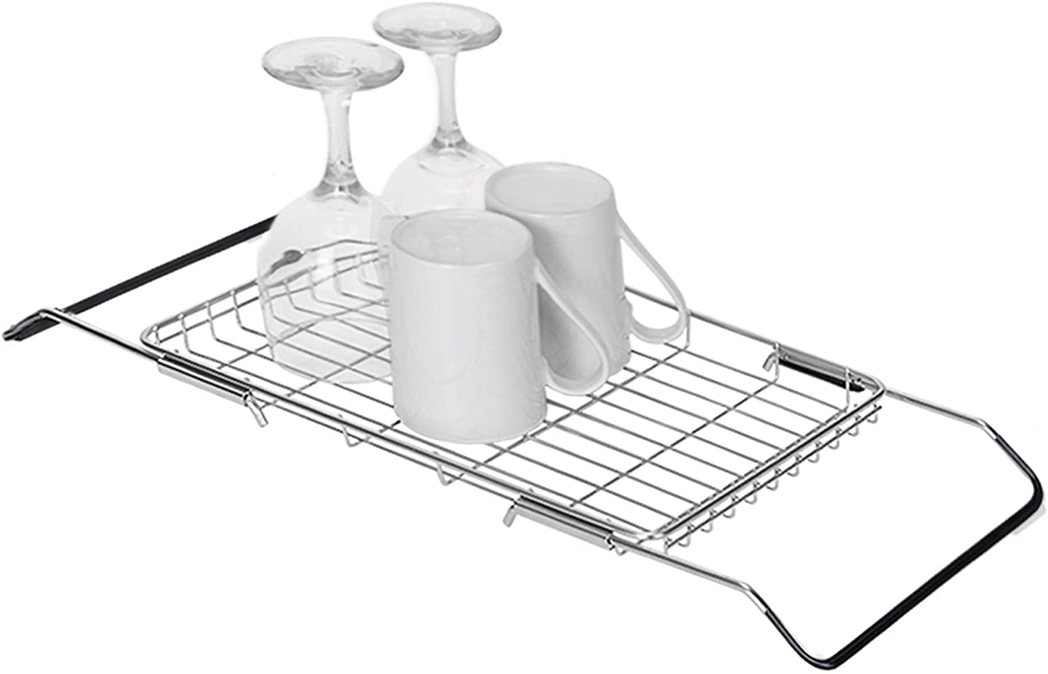 Smart Design Dish Drainer Rack - Large Chrome - 17.5 x 5.5 Inch 8117298 -  The Home Depot