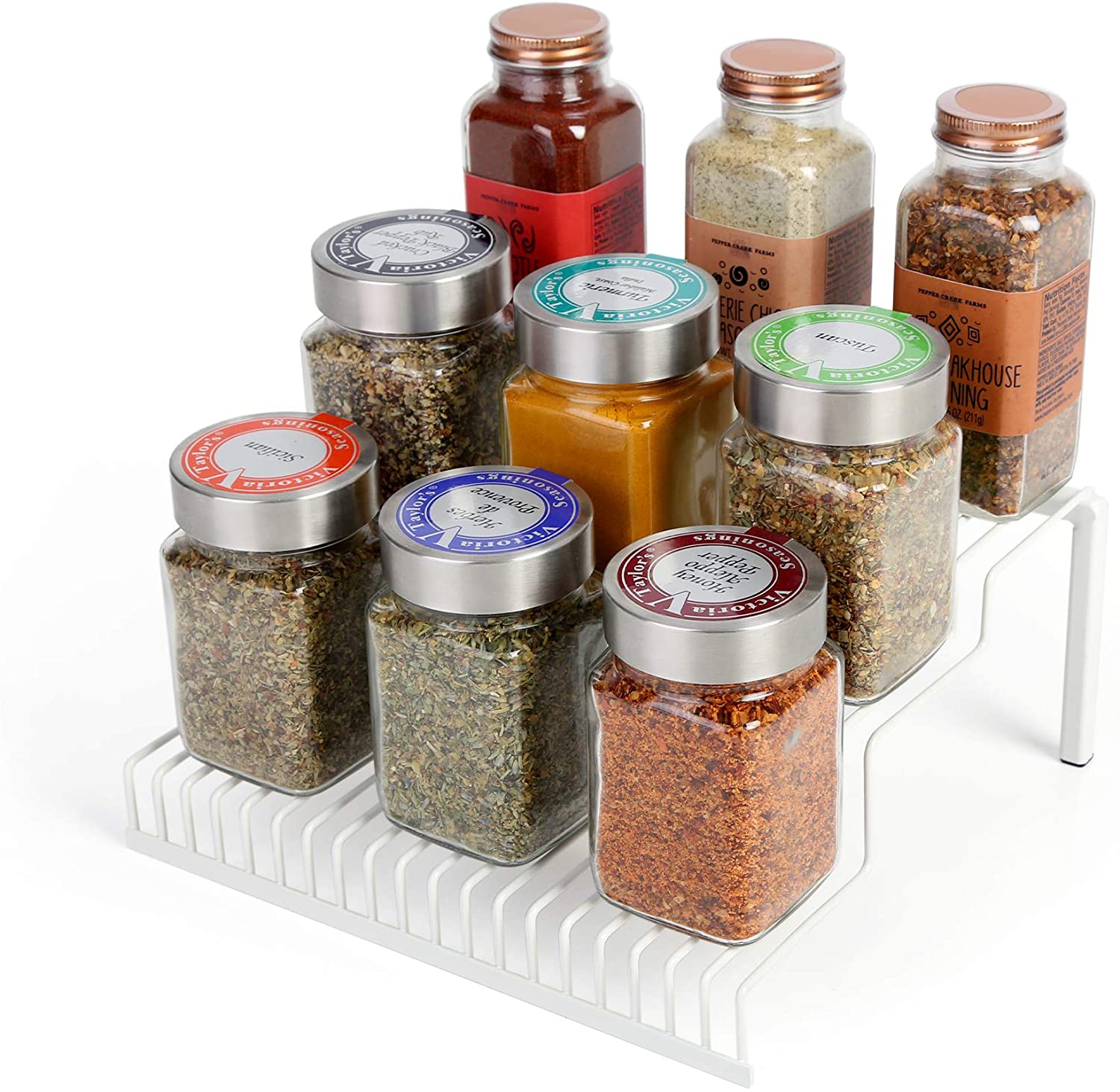 SIMPLEMADE Clear Spice Rack - 2 Pack Three-Tiered Shelf, Countertop, and  Cabinet Storage and Spice Organizer for Kitchen, Bathroom, Bedroom, and