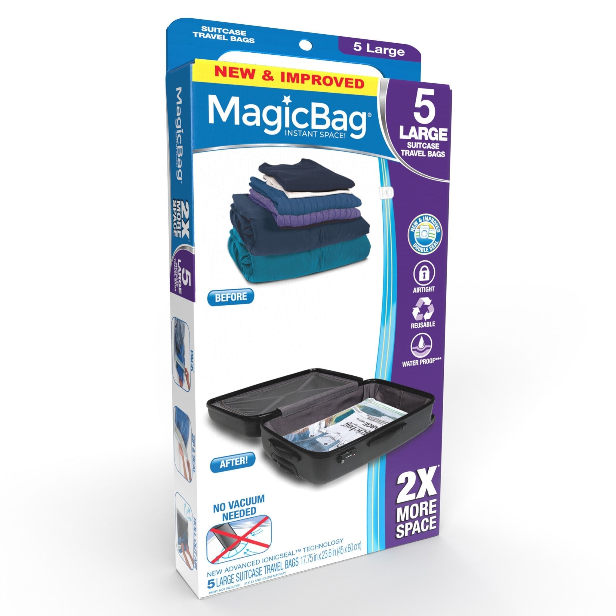  Smart Design MagicBag Flat Vacuum Storage Bags – Extra