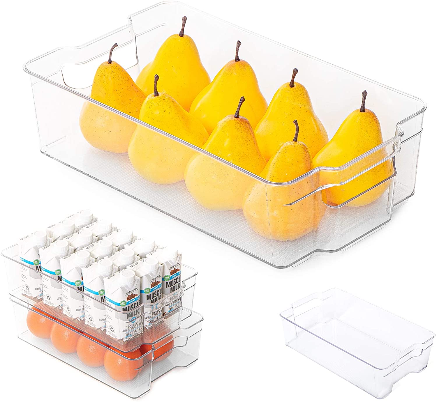 Clear Refrigerator Organizer Bins, Stackable Food Storage Organizer With  Handle, Acrylic Bpa Free And Plastic Freezer Organizer For Fridge, Pantry,  Cabinet, Kitchen Countertops, Household Storage Supplies - Temu