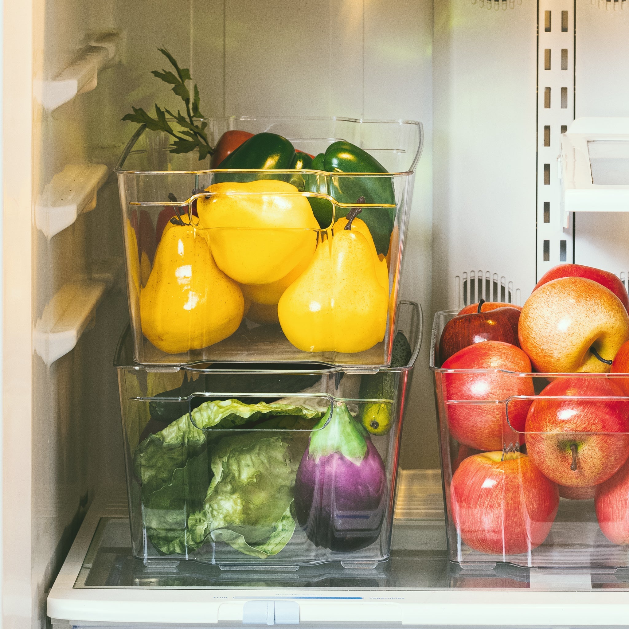  Smart Design Adjustable Sliding Drawer for Fridge Storage – Set  of 3, Medium, Holds up to 15 lbs. – Extendable Fridge Drawer Organizer for  Easy Organization and Storage – Made with