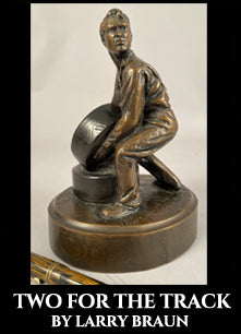 "Two for the Track" bronze sculpture by Larry Braun