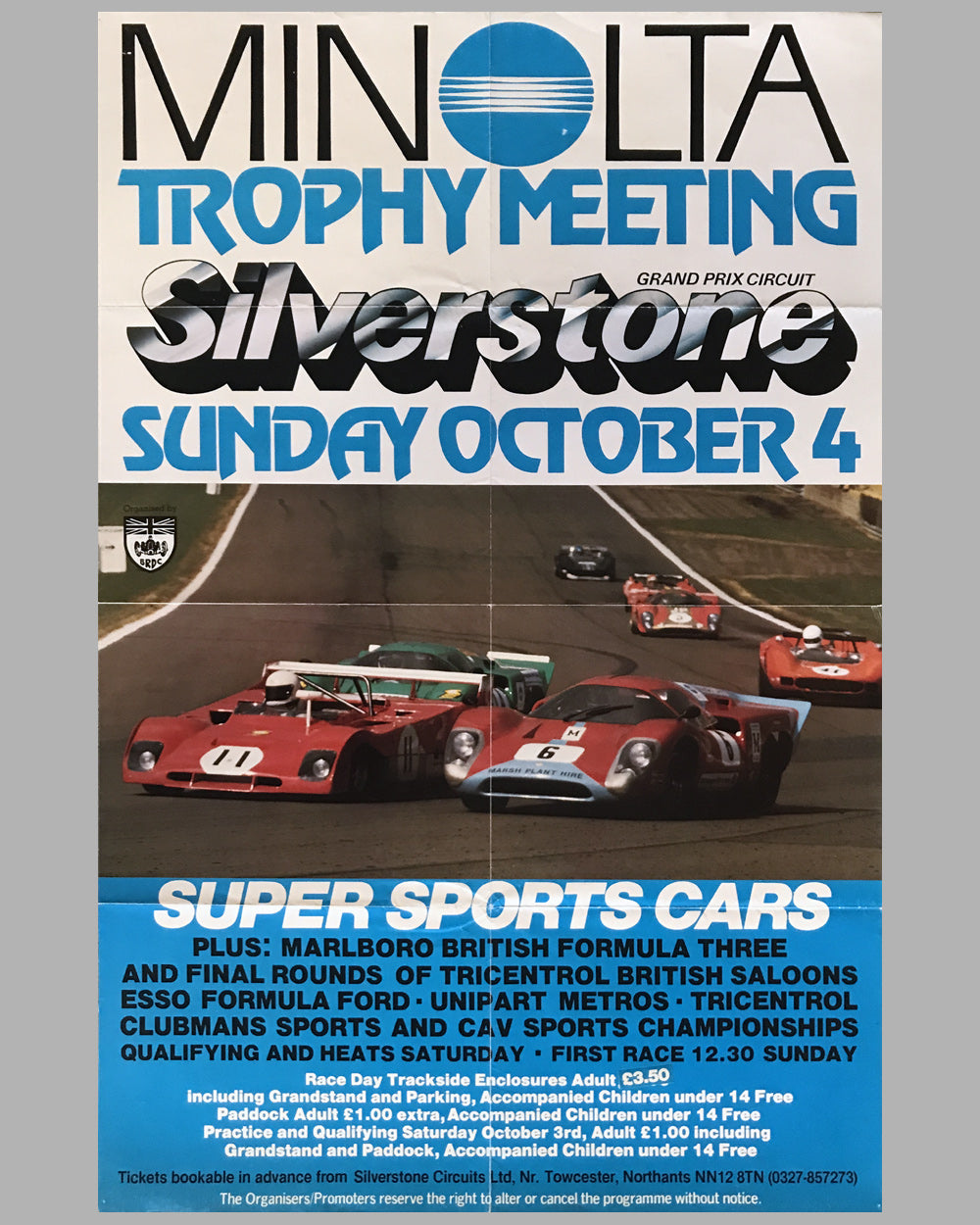 1970 Minolta Trophy Meeting Silverstone original poster - l'art et l ...