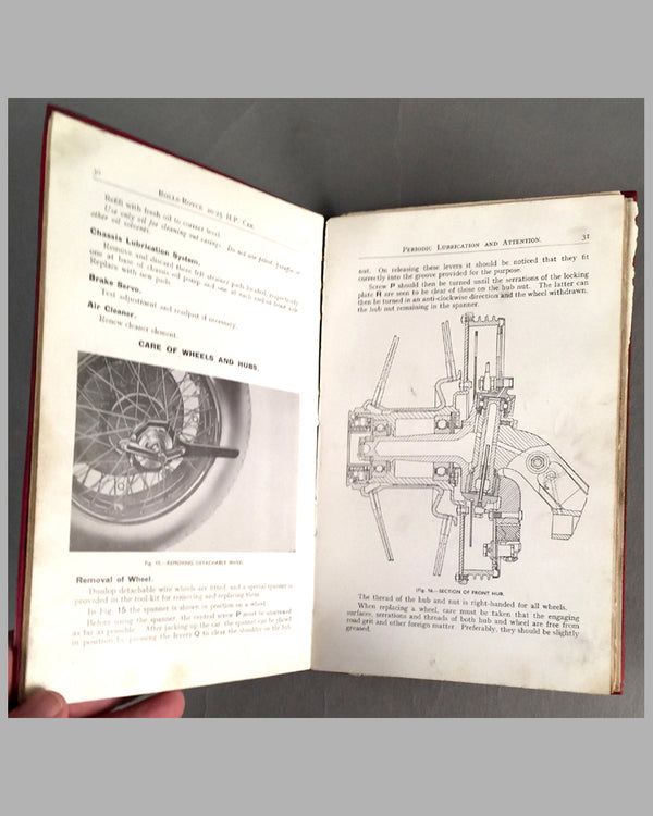 Rolls Royce factory handbook and maintenance manual for 20-25 H.P. - l