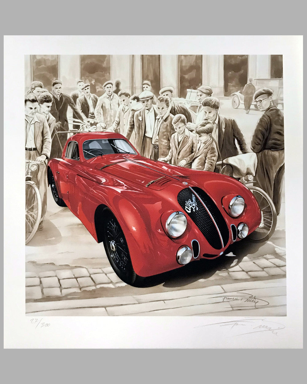 Alfa Romeo 8C Arrives at Le Mans 1938 print by Francois Bruère, France ...