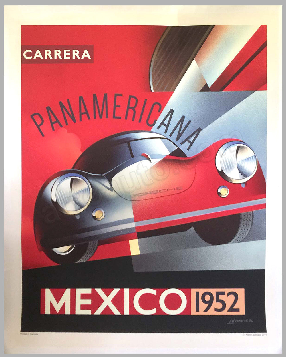 Carrera Panamericana Mexico 1952 Porsche poster by Alain Levesque - l'art  et l'automobile