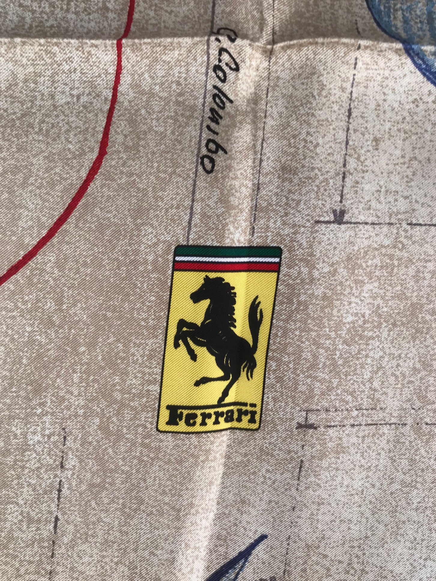 Ferrari 125 S factory silk scarf - l'art et l'automobile