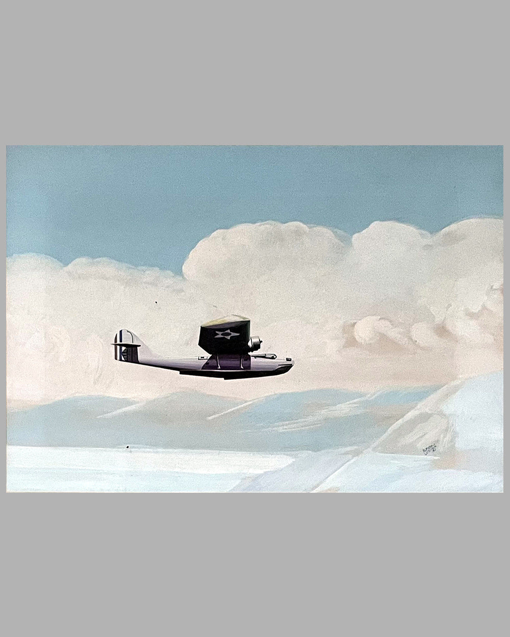 PBY Prototype painting by Alpnarly Lyster, U.S.A. ca 1937. - l'art l'automobile