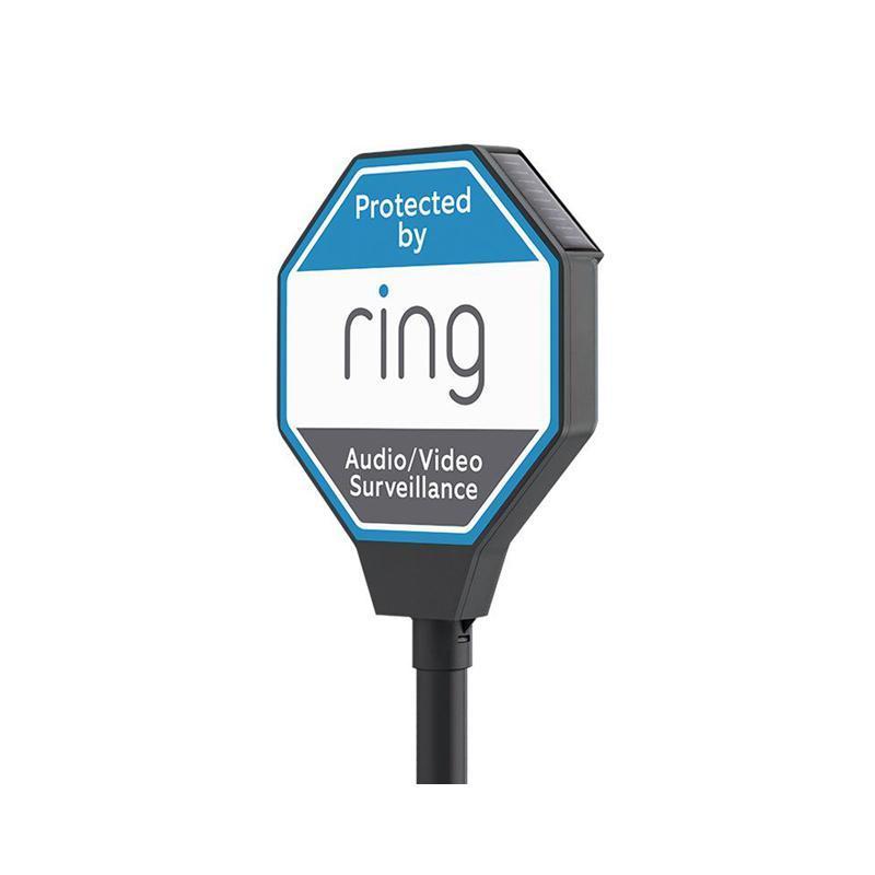 Solar Security Sign - Blue/Black:Solar Security Sign