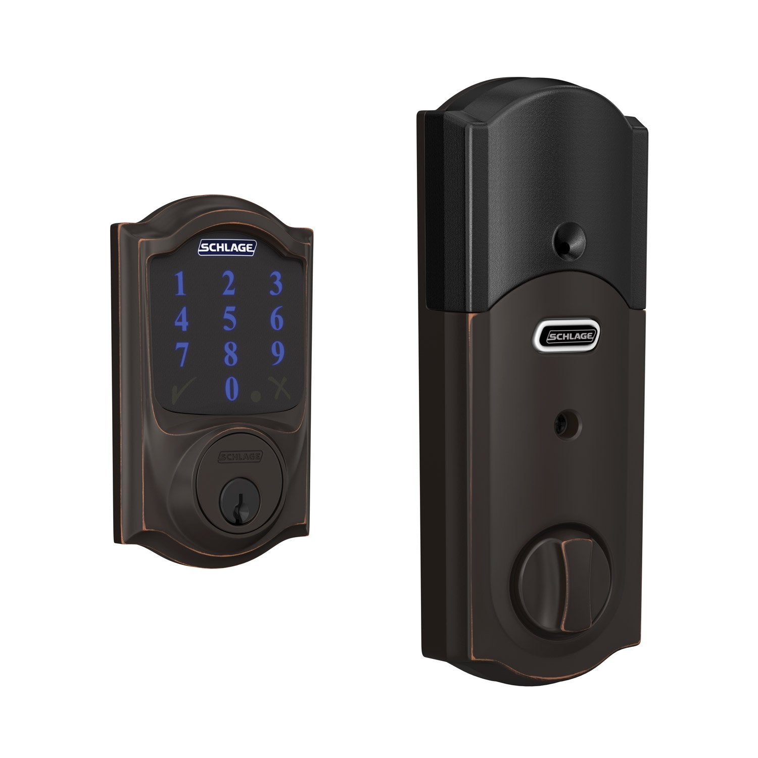 Schlage Connect Smart Deadbolt, Z-Wave Plus Enabled (for Works with Ring Alarm Security System) - Aged Bronze: Schlage Connect Smart Deadbolt