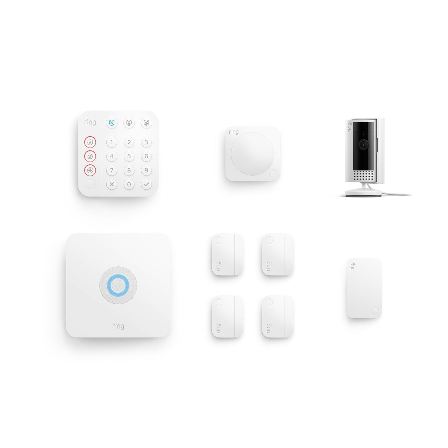 8-Piece Alarm Security Kit + Indoor Cam (2nd Gen) - White:8-Piece Alarm Security Kit + Indoor Cam (2nd Gen)