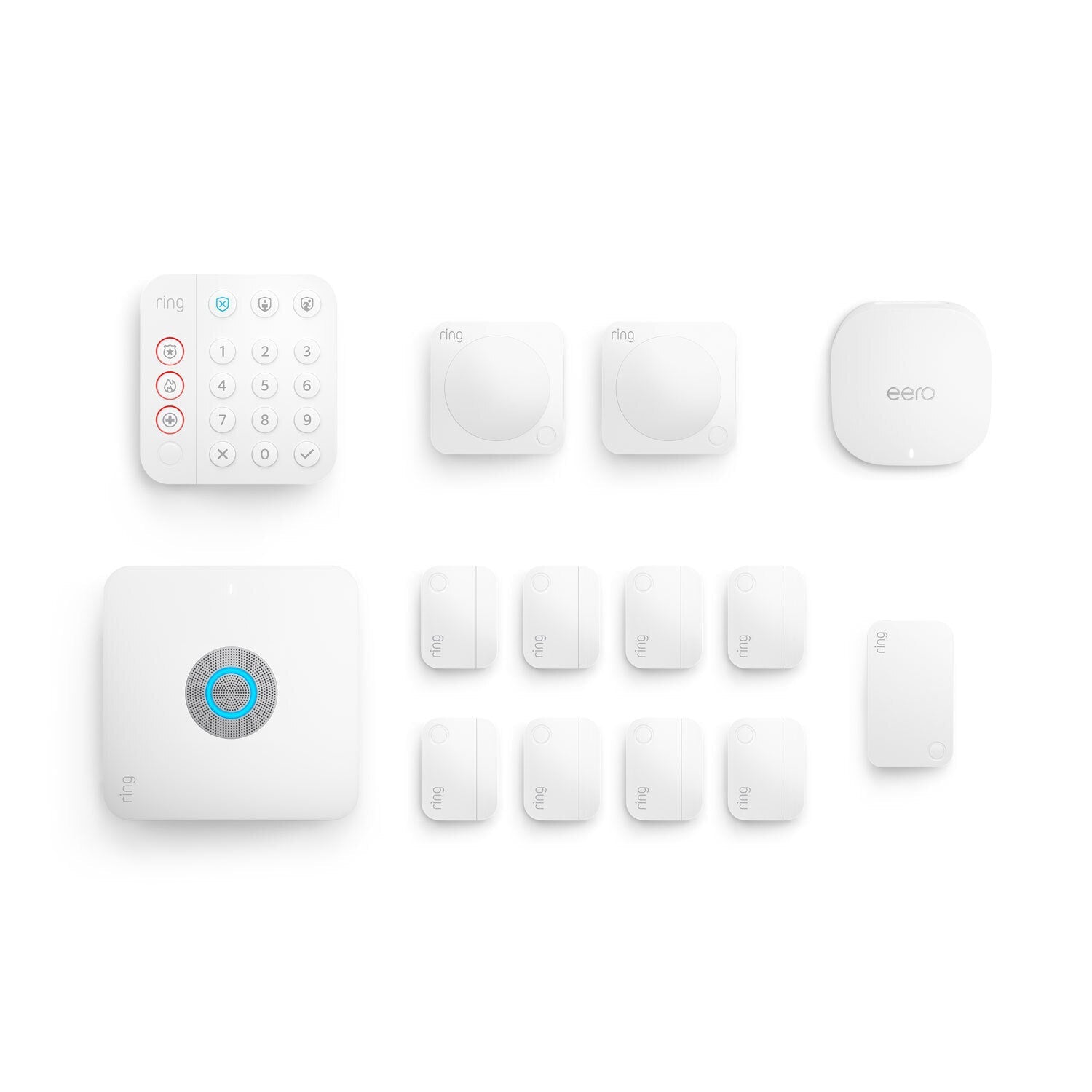 Alarm Pro, 13-Piece Kit (with built-in eero Wi-Fi 6 router and additional eero 6 Wi-Fi Router) - White:Alarm Pro, 13-Piece Kit (with built-in eero Wi-Fi 6 router and additional eero 6 Wi-Fi Router)