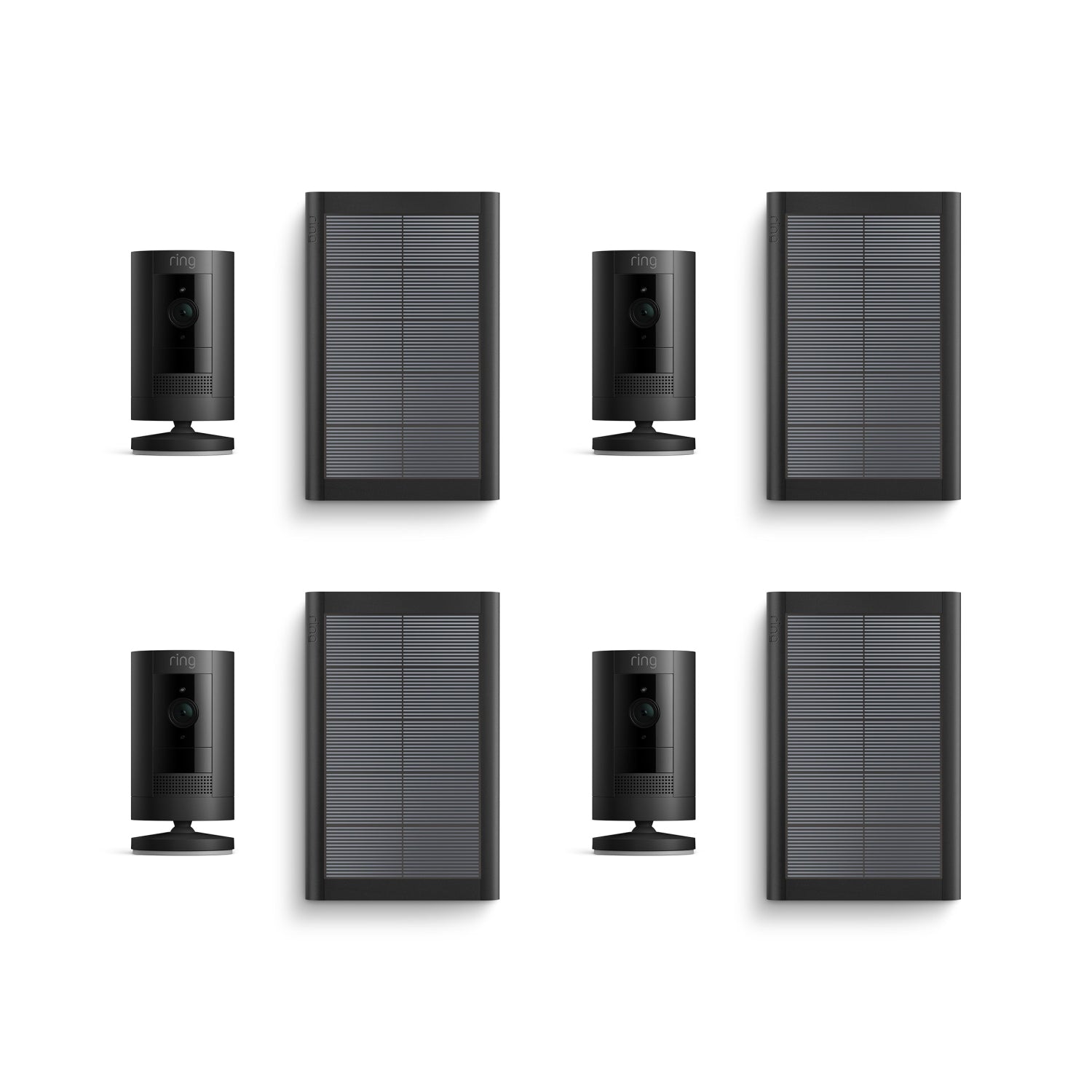 4-Pack Stick Up Cam Solar - Black:4-Pack Stick Up Cam Solar