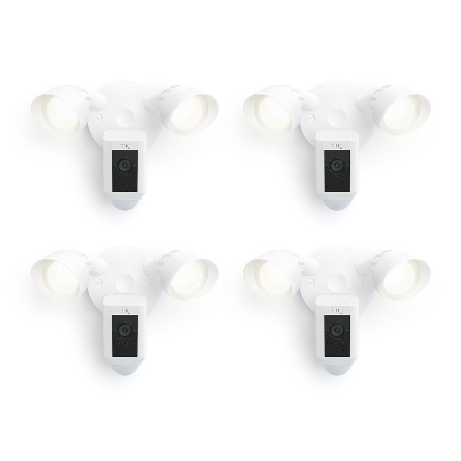 4-Pack Floodlight Cam Wired Plus - White:4-Pack Floodlight Cam Wired Plus