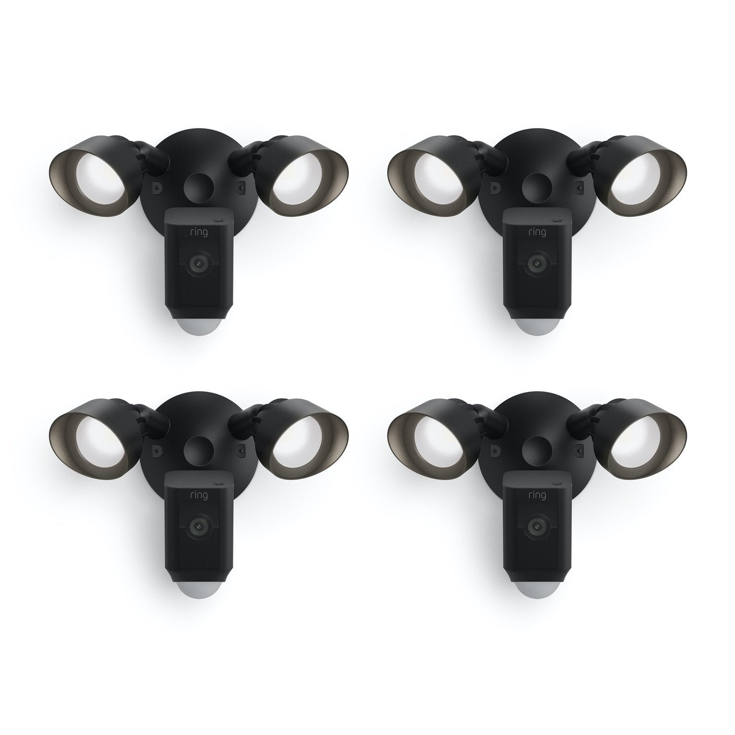 4-Pack Floodlight Cam Wired Plus - Black:4-Pack Floodlight Cam Wired Plus