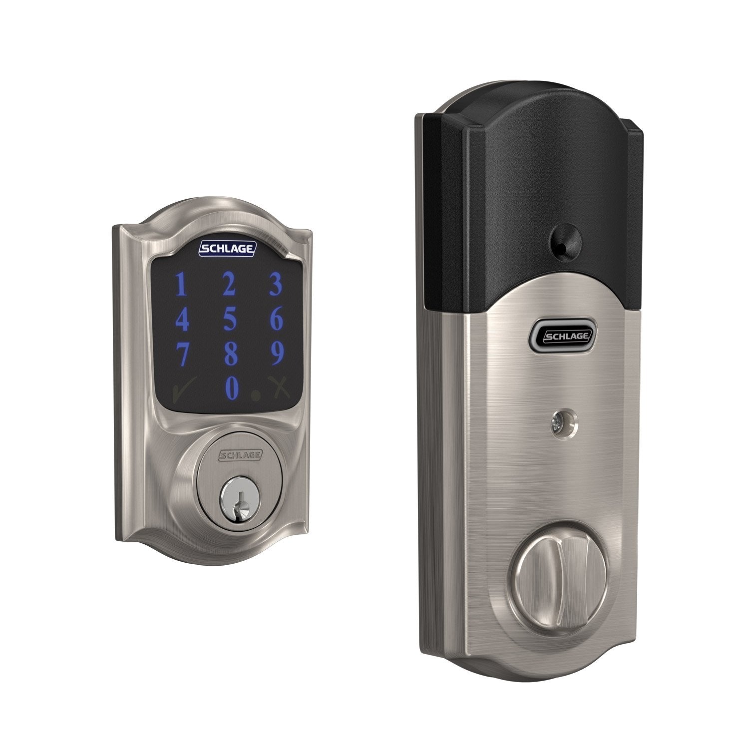 Schlage Connect Smart Deadbolt, Z-Wave Plus Enabled (for Works with Ring Alarm Security System) - Satin Nickel: Schlage Connect Smart Deadbolt
