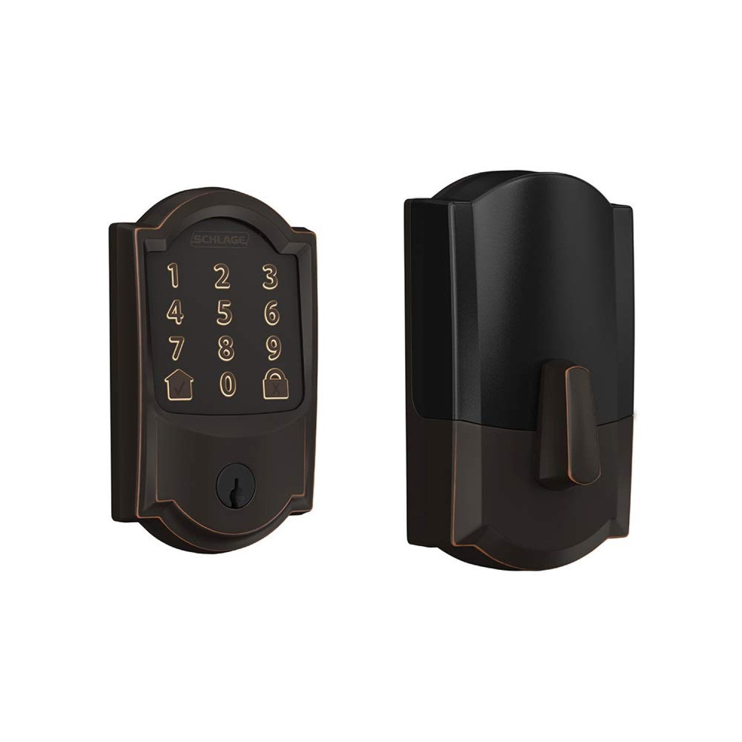 Schlage Encode Smart WiFi Deadbolt with Camelot Trim (for Works with Ring Video Doorbells and Cameras) - Aged Bronze:Schlage Encode Smart WiFi Deadbolt with Camelot Trim (for Works with Ring Video Doorbells and Cameras)