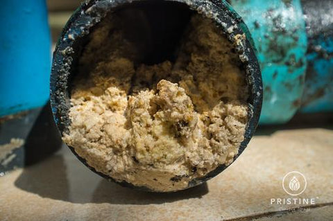 pipe filled with fatberg debris