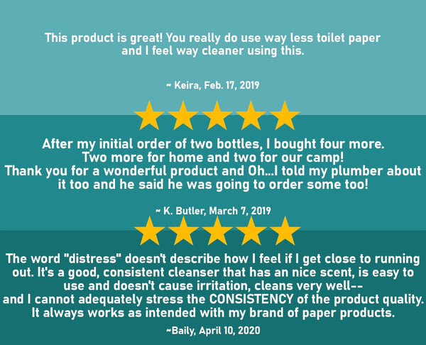 Pristine toilet paper spray wet wipe alternative five star reviews