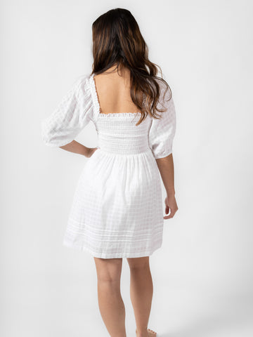 KOY RESORT MIAMI Smocked Bandeau Dress - White