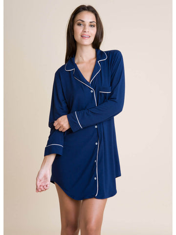 Eberjey Gisele Long PJ Set in Navy/Ivory – Sandpipers