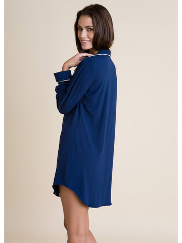 Eberjey Gisele Long PJ Set in Navy/Ivory – Sandpipers