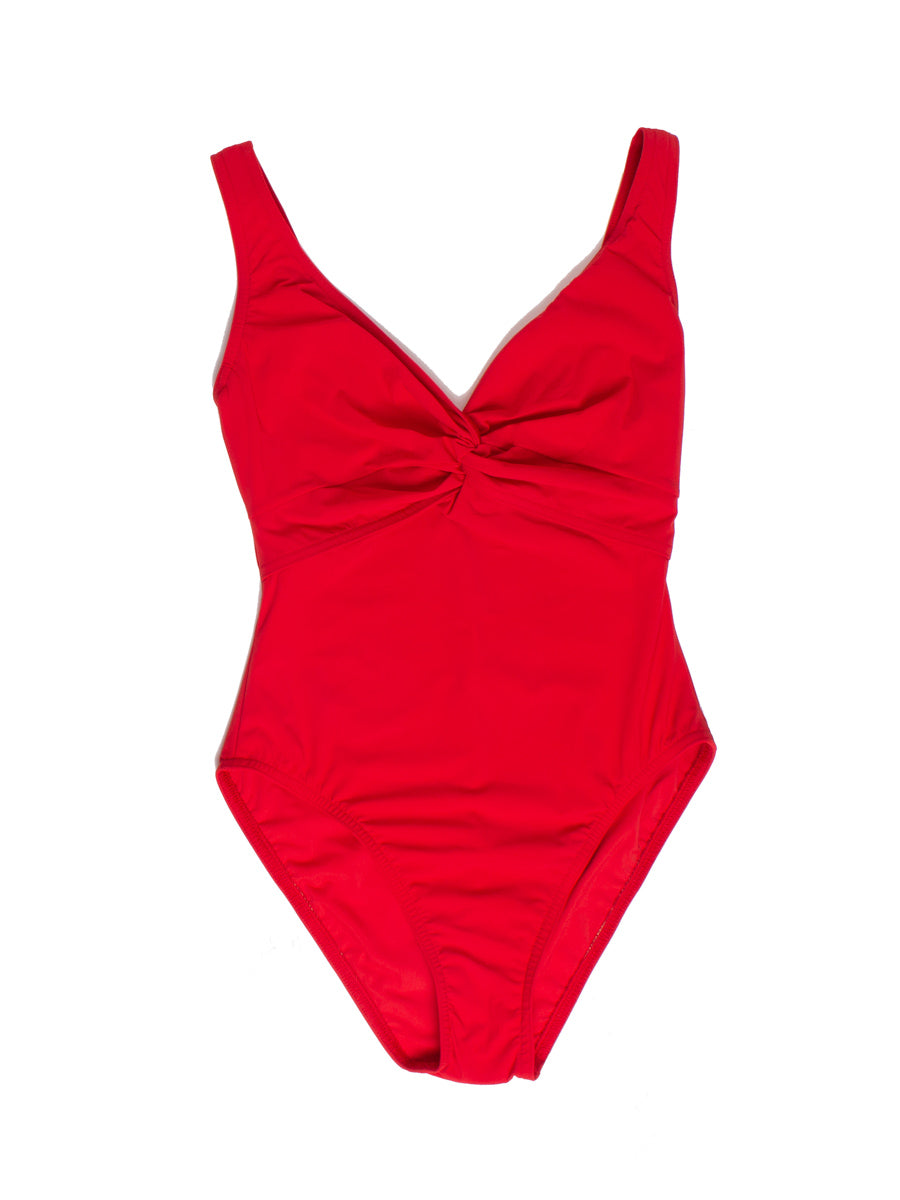 Karla Colletto One Piece Underwire Knot Twist In Cherry – Sandpipers