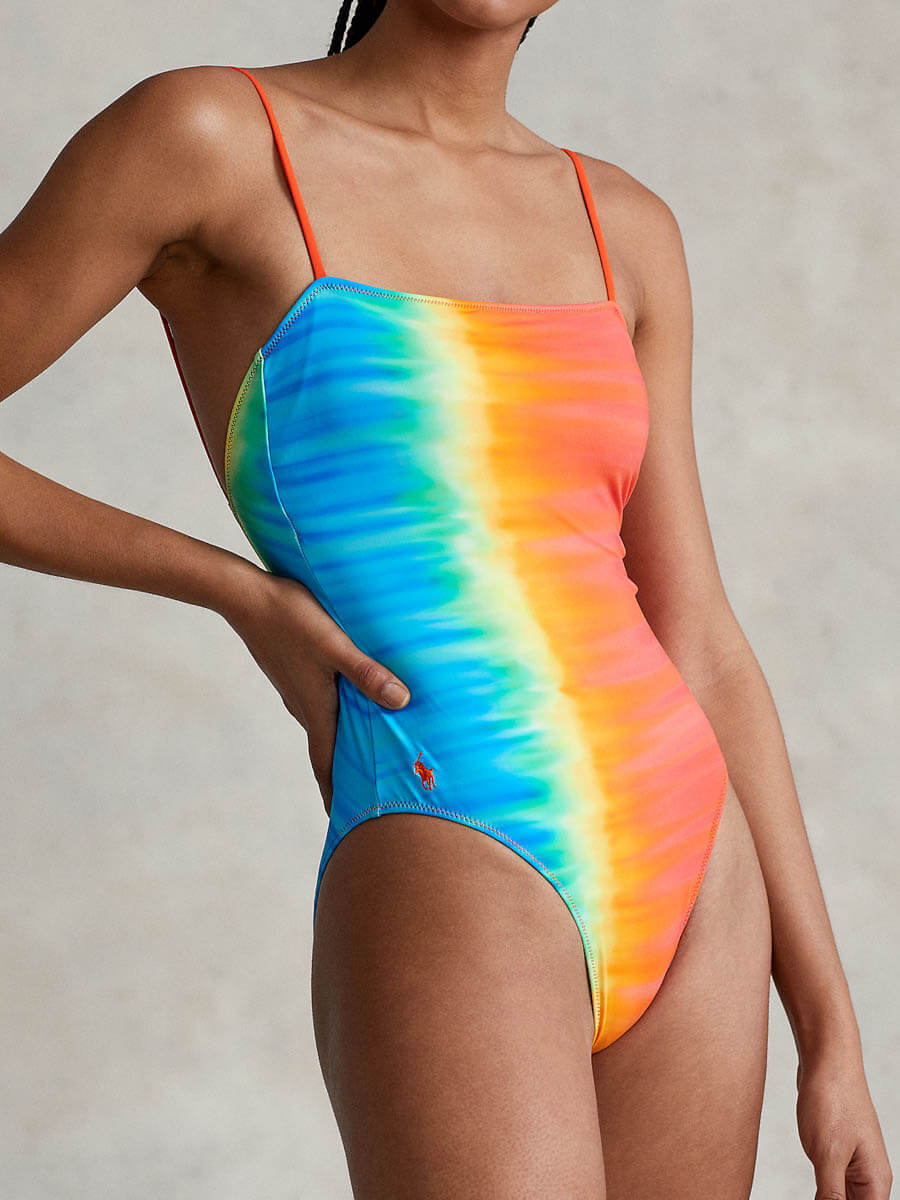 Polo Ralph Lauren Tropical Glow Square Neck One Piece in Multicolor