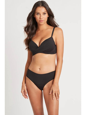 Sea Level Eco Essentials Cross Front Bra In Black – Sandpipers