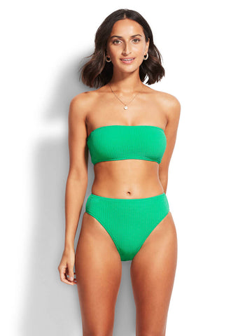 Seafolly Palm Paradise Bandeau One Piece In Black – Sandpipers