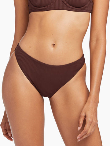 Vitamin A Cali High Leg Full Coverage Bikini Bottom - Black Super